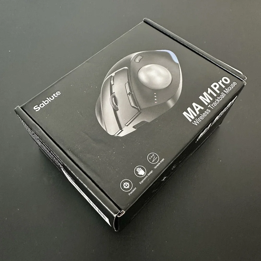 SABLUTE MAM1 Pro Ergonomic Wireless Trackball Mouse 0/18° Angle Bluetooth